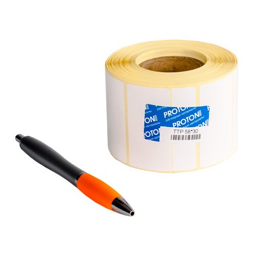 Полиэстеровая этикетка PET White TOP S8015 58 х 30 мм (1 ряд, 1000 шт, втулка 40)