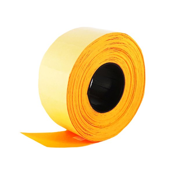 Этикет-лента для пистолетов 26х16, оранжевая, прямоугольной формы, 1000 шт./рул