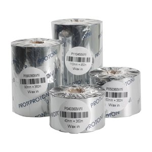 Термотрансферная лента Proton WX107, 35 мм х 500 м, Wax, OUT