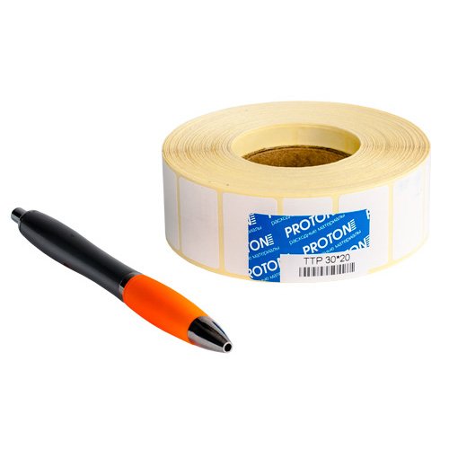 Полуглянцевая этикетка Proton 20 x 20 мм (1 ряд, 2000 шт, втулка 40)