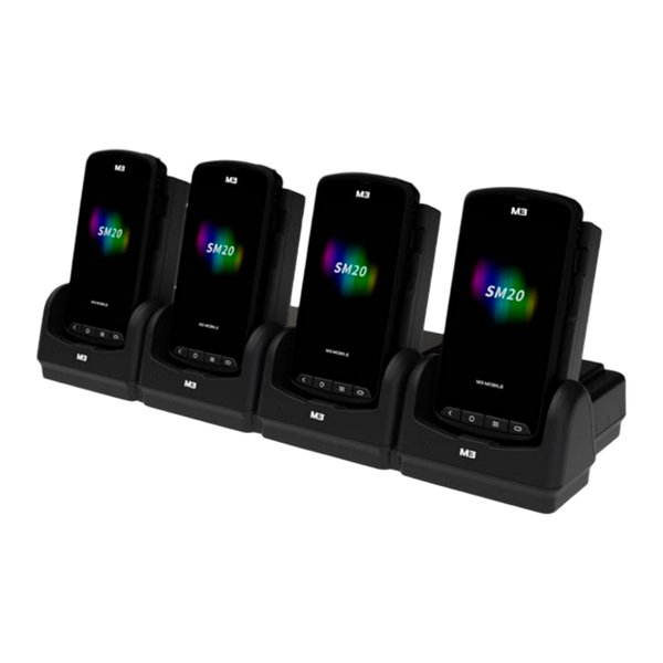 Зарядный крэдл M3 Mobile для SM15/SM20, 8 слотов (4 ТСД + 4 АКБ), LAN, быстрая зарядка, без блока питания