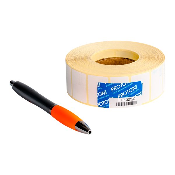 Полипропиленовая этикетка Proton 20 x 20 мм (1 ряд, 2000 шт, втулка 40)